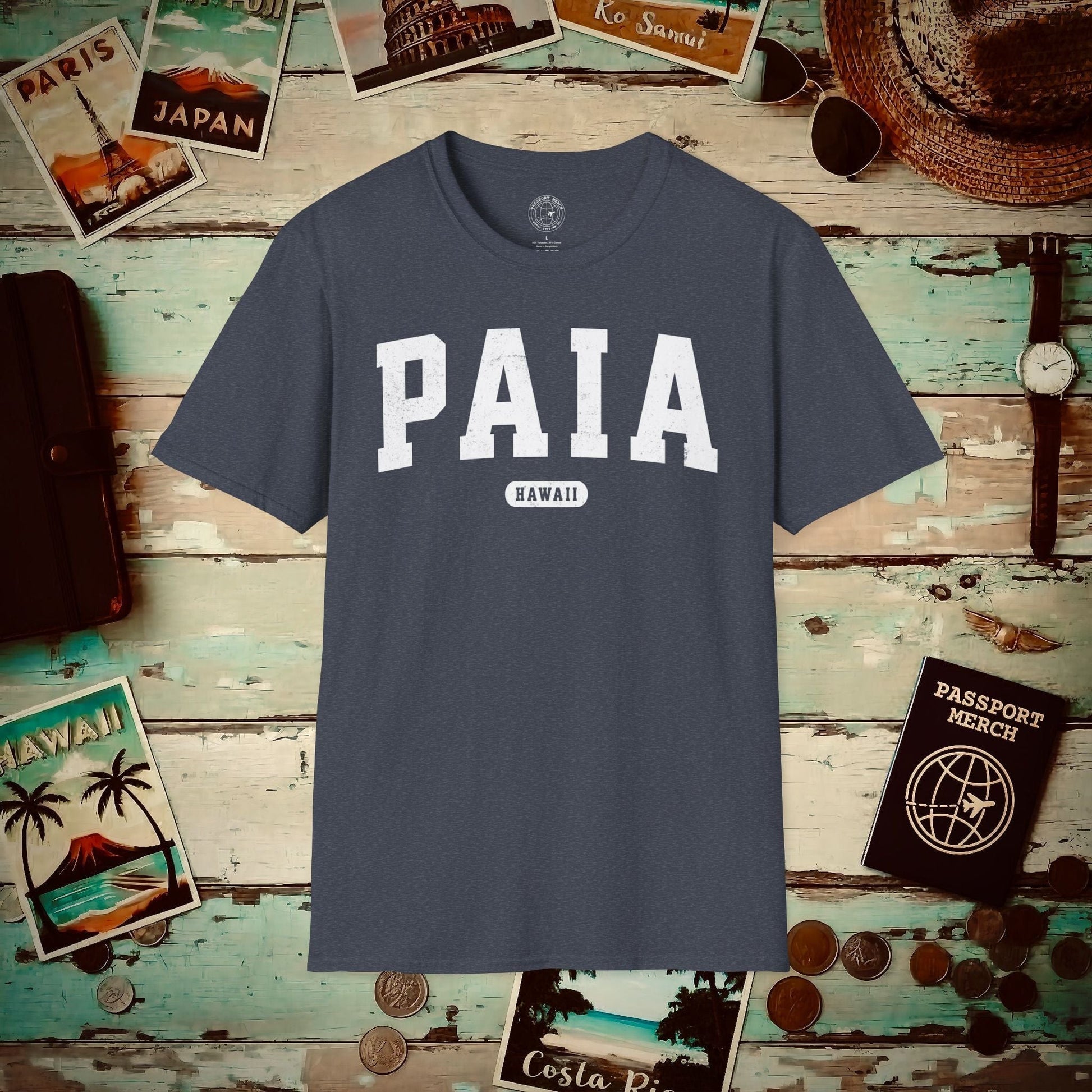 Classic Athletic, Paia, Hawaii (Fan Service) T-Shirt Heather Navy / S