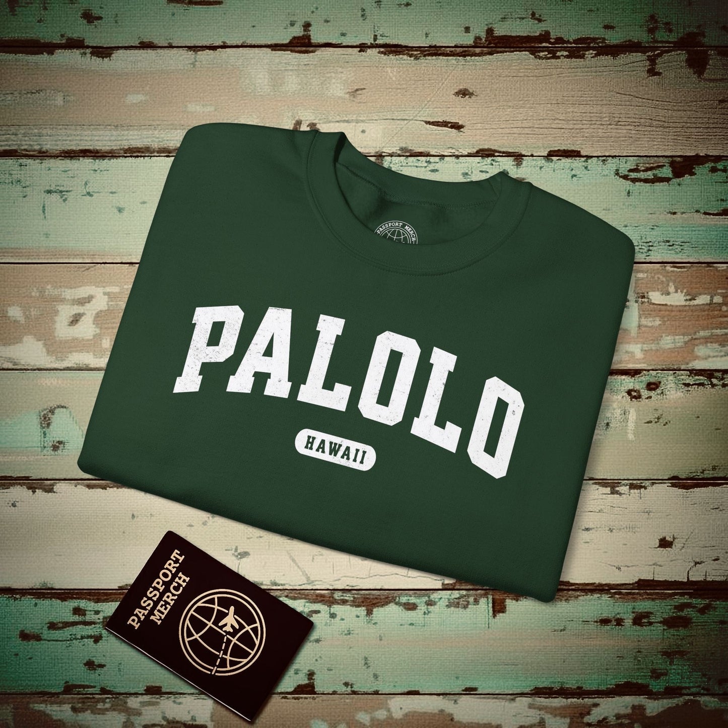 Classic Athletic, Palolo, Hawaii (Fan Service) Crewneck Forest Green / S