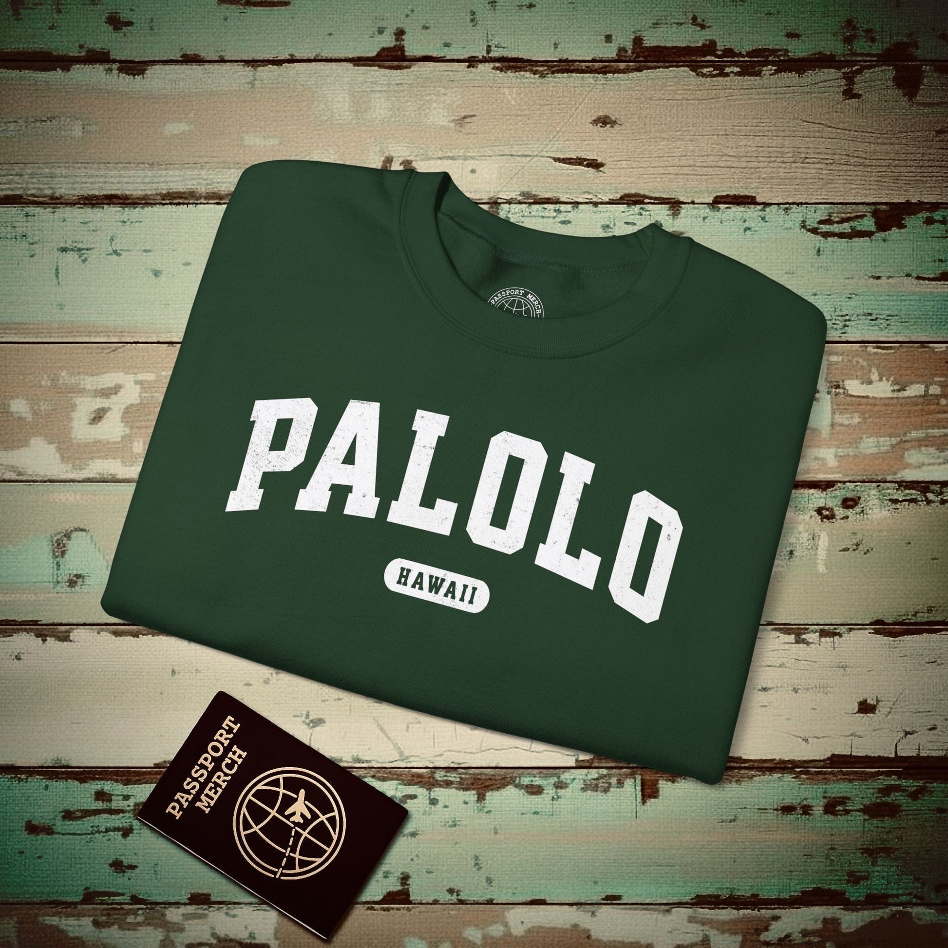 Classic Athletic, Palolo, Hawaii (Fan Service) Crewneck Forest Green / S