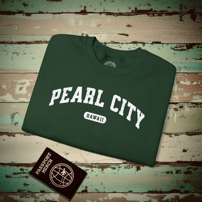 Classic Athletic, Pearl City, Hawaii (Fan Service) Crewneck Forest Green / S