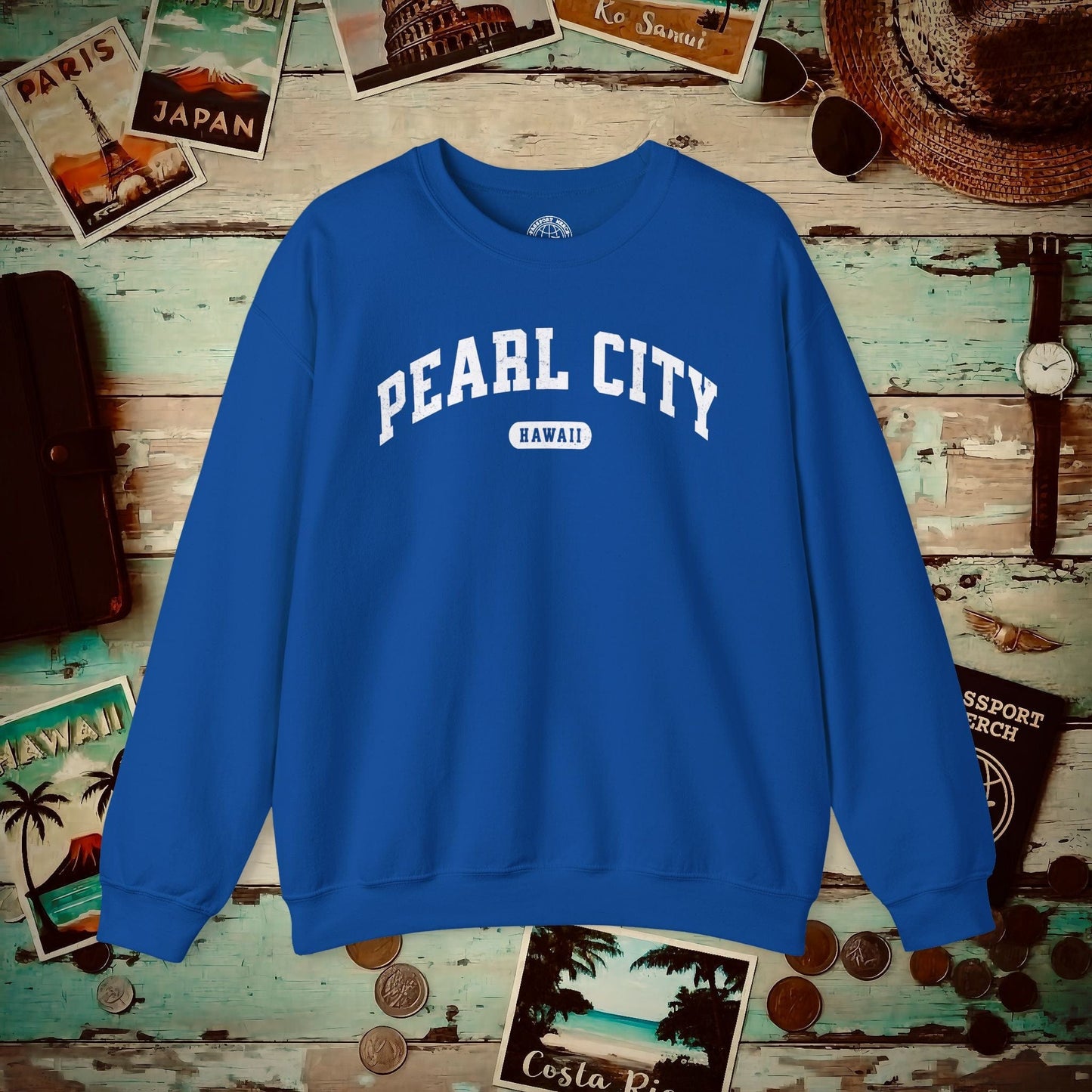Classic Athletic, Pearl City, Hawaii (Fan Service) Crewneck Royal / S
