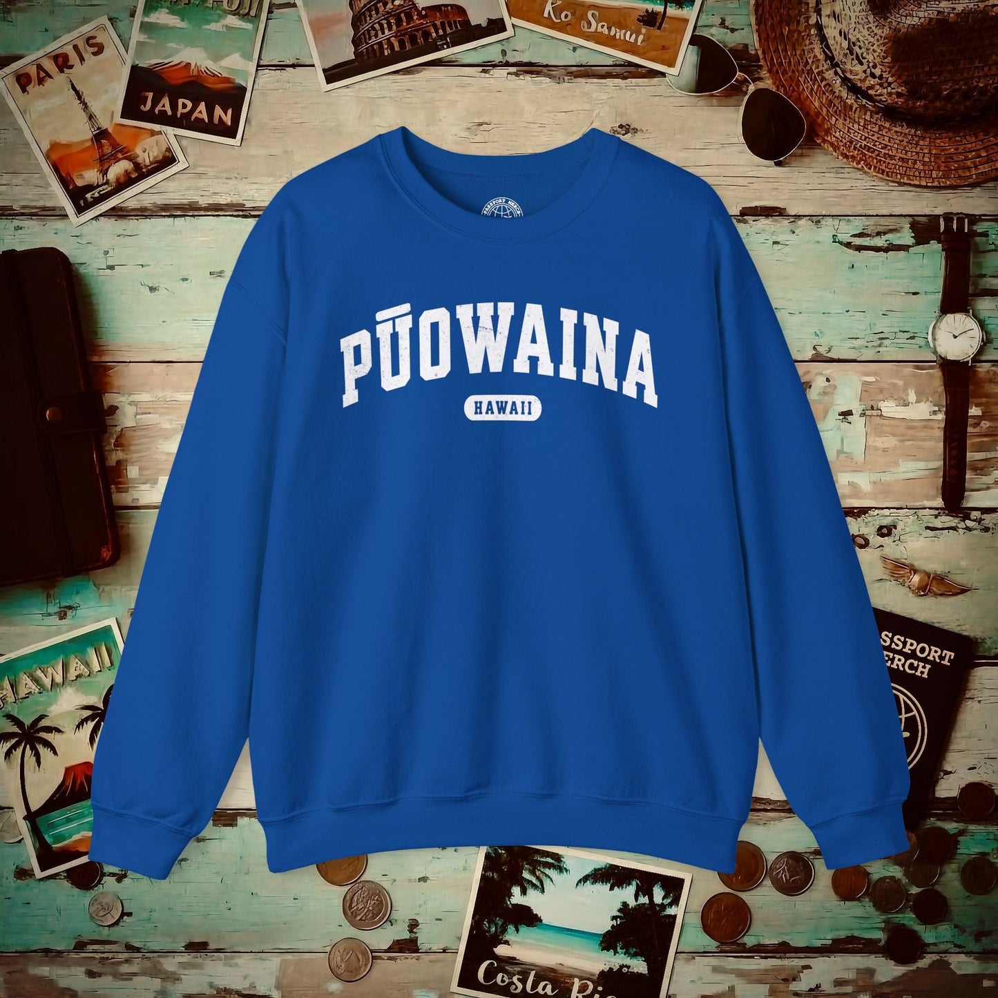 Classic Athletic, Puowaina, Hawaii (Fan Service) Crewneck Royal / S