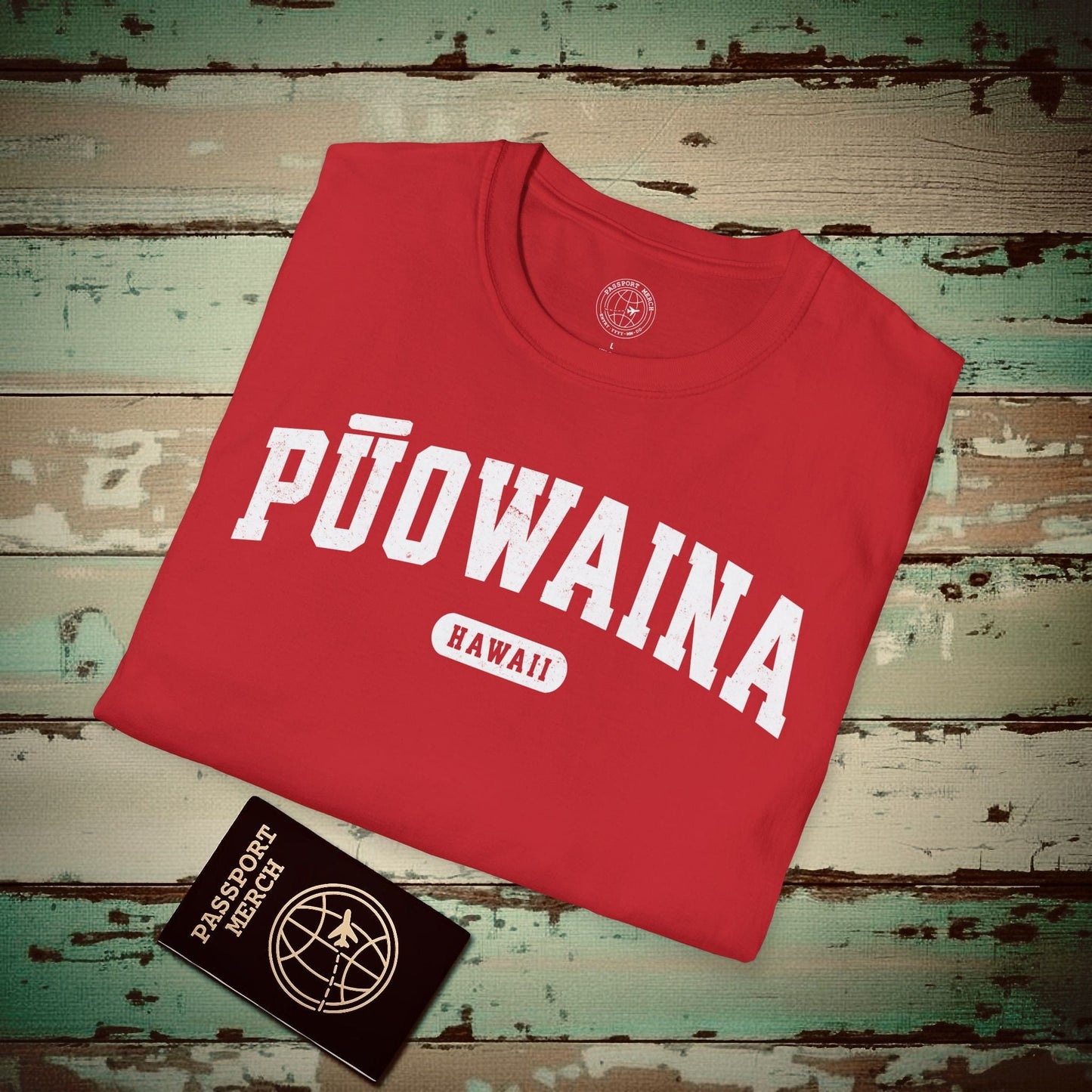 Classic Athletic, Puowaina, Hawaii (Fan Service) T-Shirt Red / S