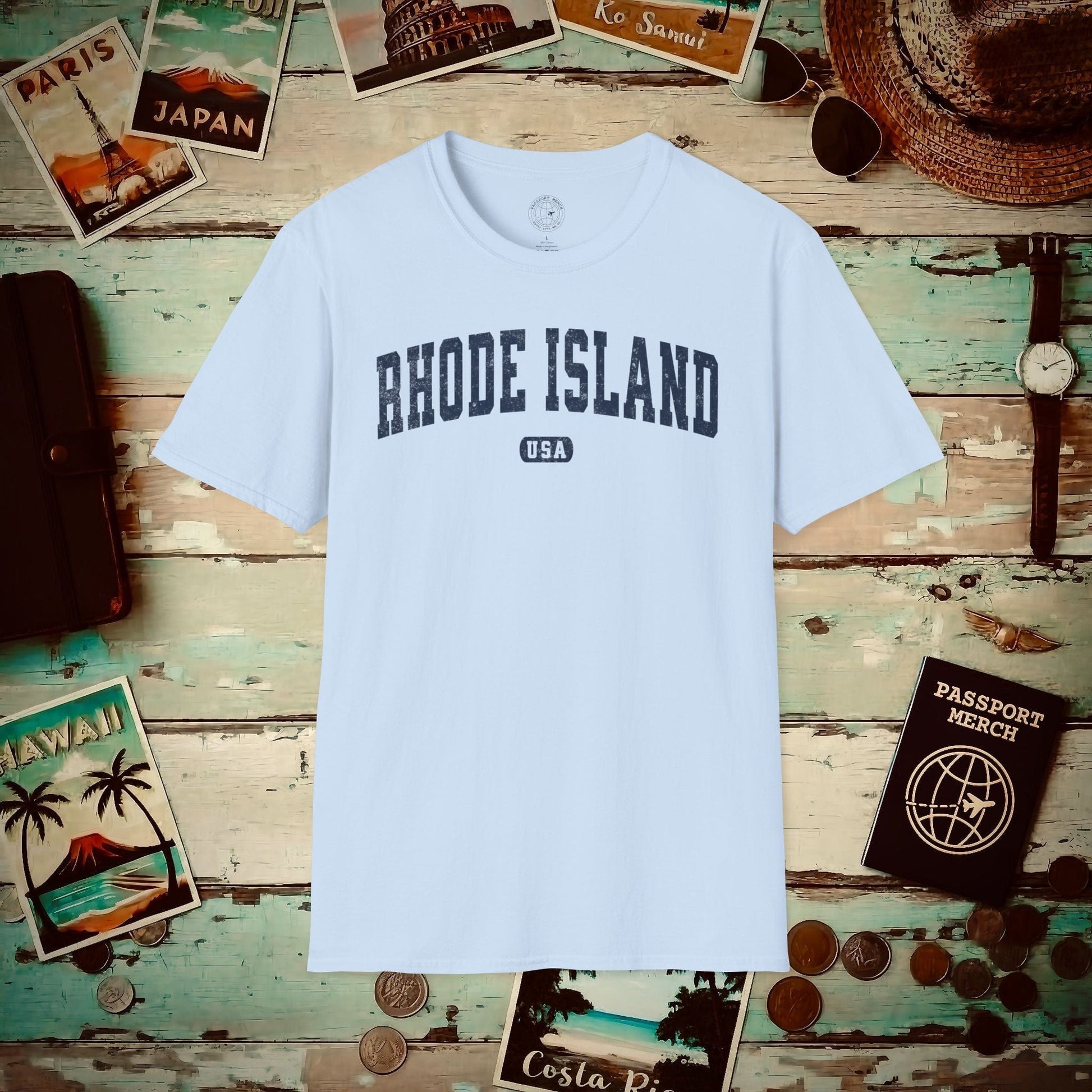 Classic Athletic, Rhode Island (50 States Edition) T-Shirt Light Blue / S