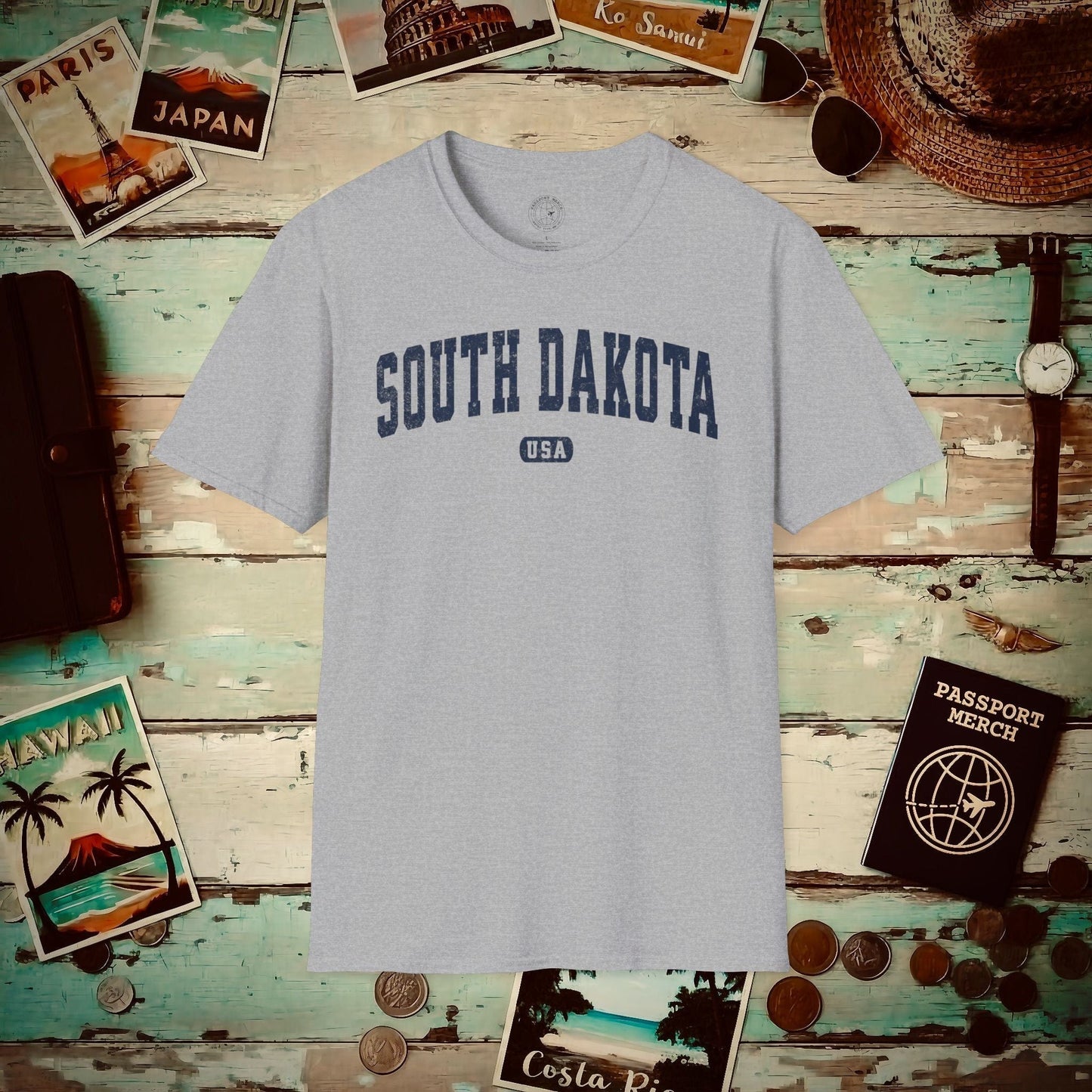 Classic Athletic, South Dakota (50 States Edition) T-Shirt Sport Grey / S