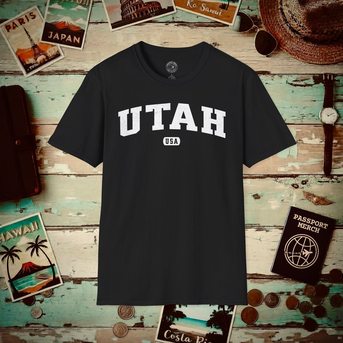 Classic Athletic, Utah (50 States Edition) T-Shirt Black / S