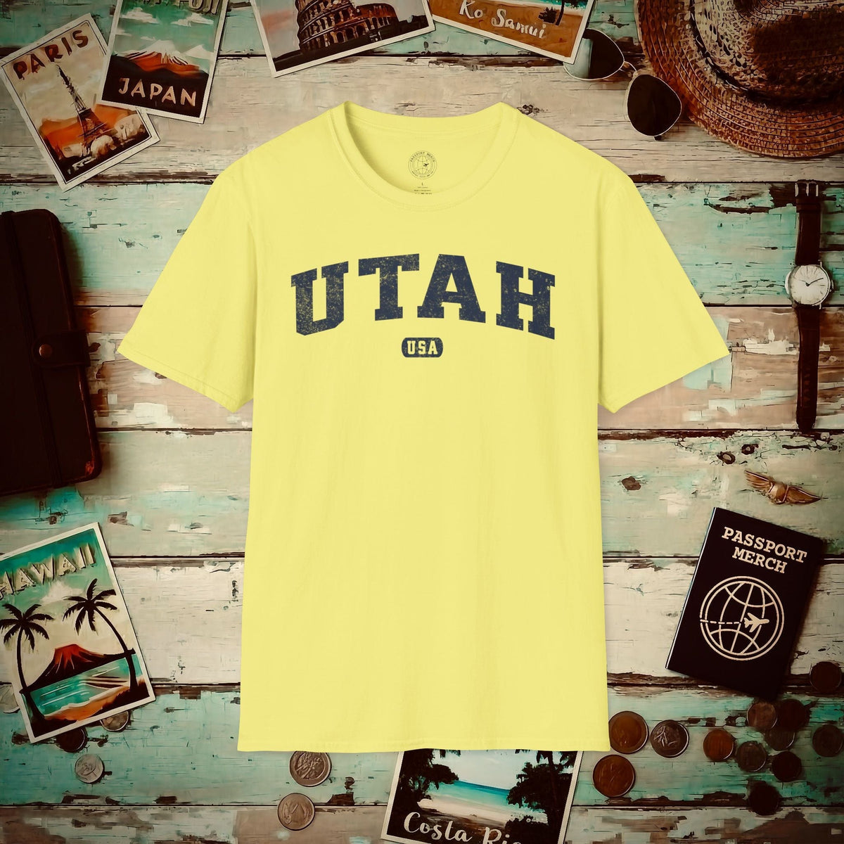 Classic Athletic, Utah (50 States Edition) T-Shirt Cornsilk / S