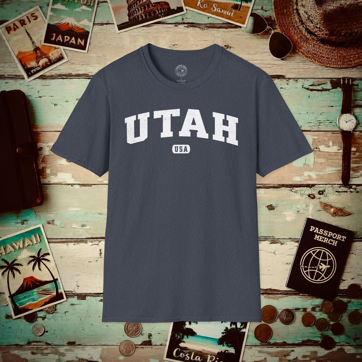 Classic Athletic, Utah (50 States Edition) T-Shirt Heather Navy / S
