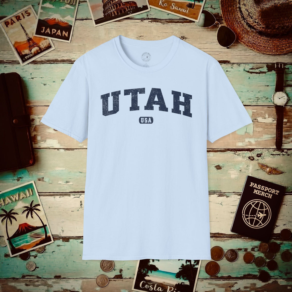 Classic Athletic, Utah (50 States Edition) T-Shirt Light Blue / S