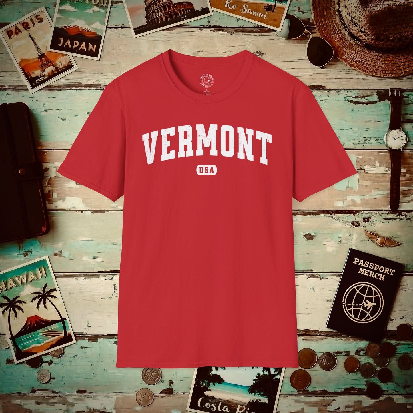 Classic Athletic, Vermont (50 States Edition) T-Shirt Red / S