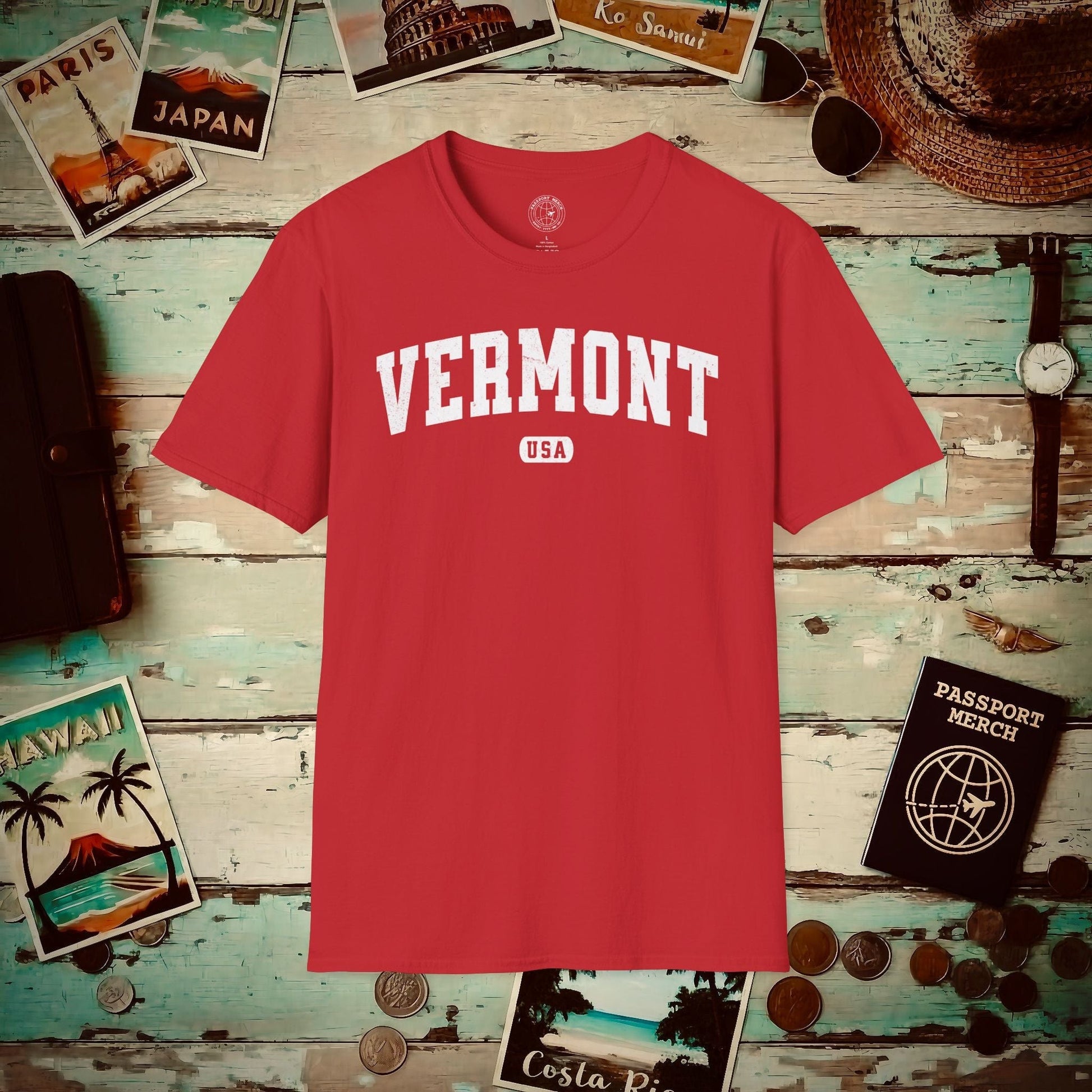Classic Athletic, Vermont (50 States Edition) T-Shirt Red / S