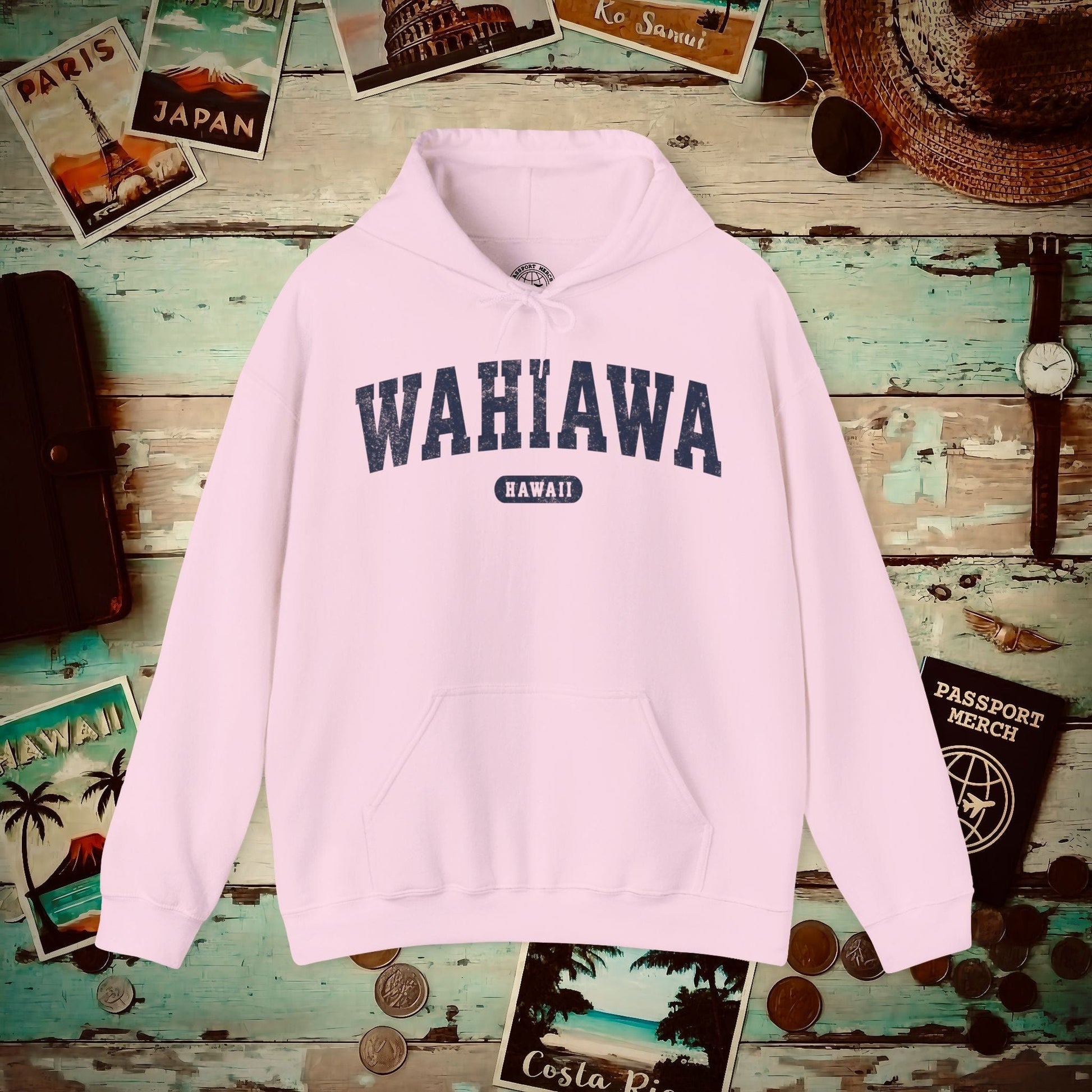 Classic Athletic, Wahiawa, Hawaii (Fan Service) Hoodie Light Pink / S