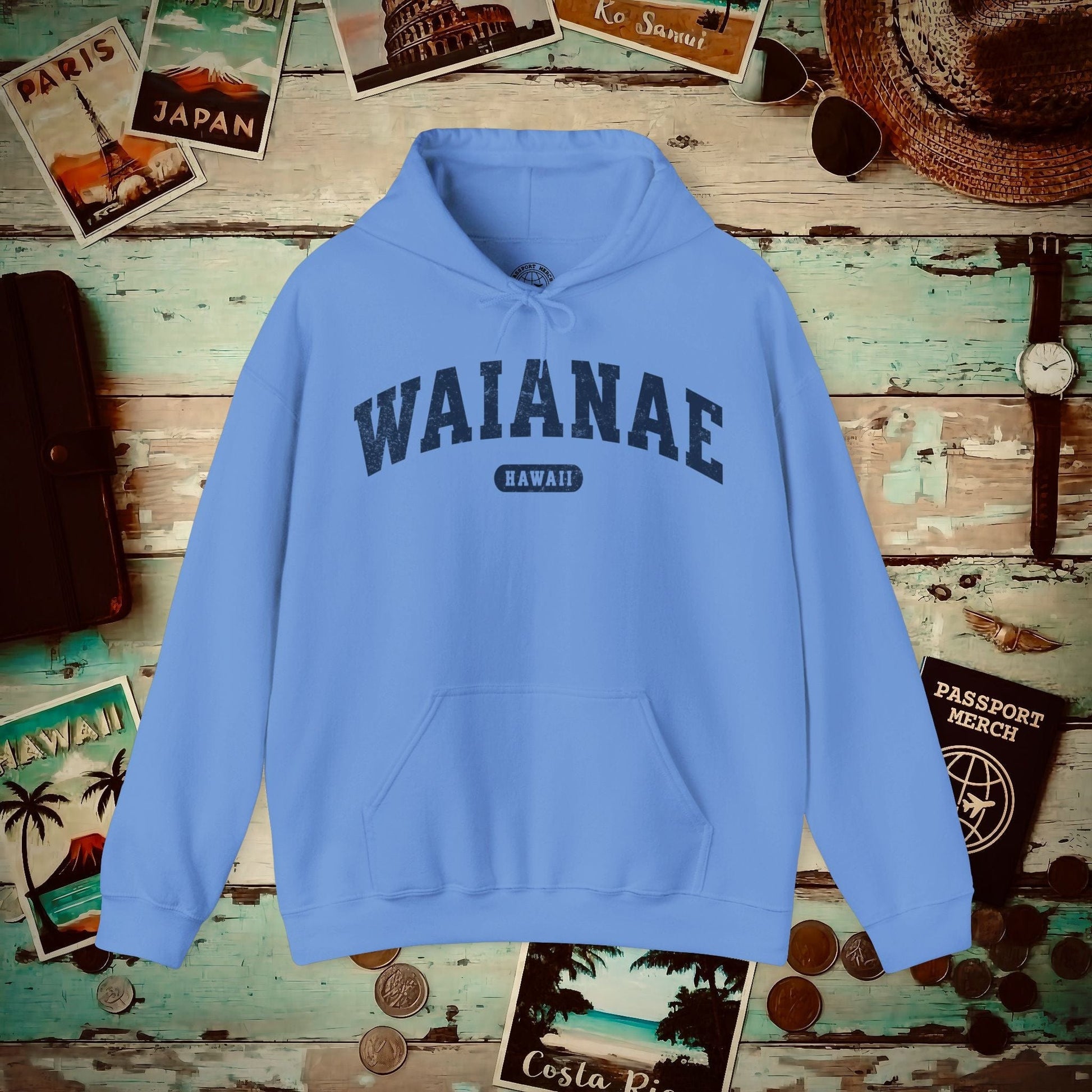 Classic Athletic, Waianae, Hawaii (Fan Service) Hoodie Carolina Blue / S