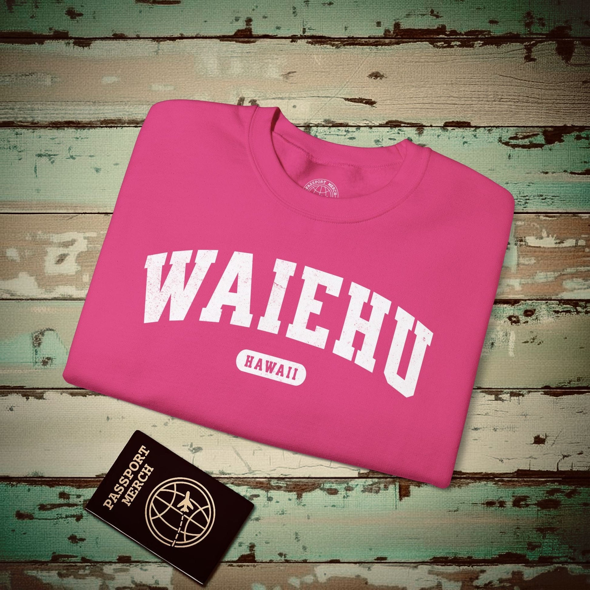 Classic Athletic, Waiehu, Hawaii (Fan Service) Crewneck Heliconia / S