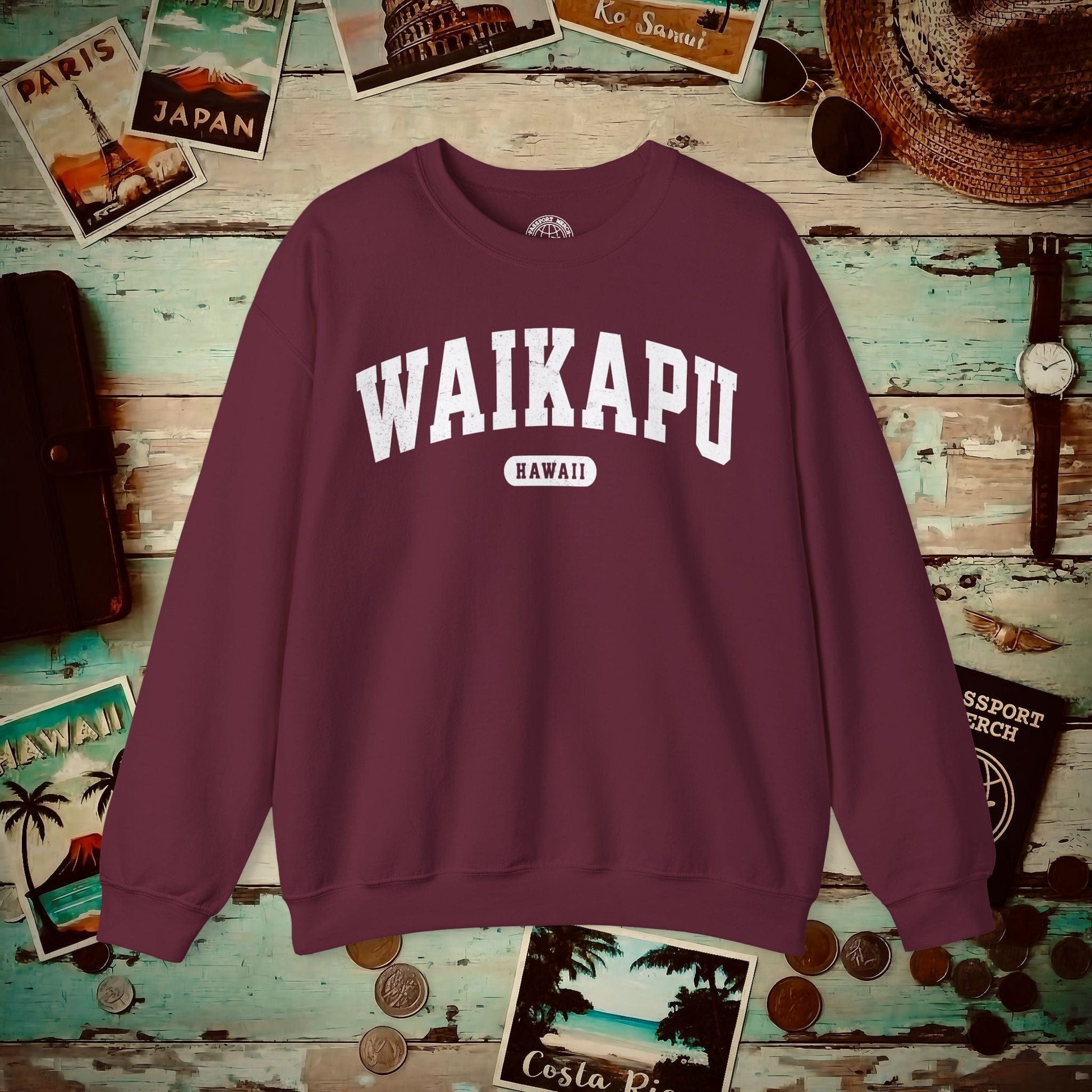Classic Athletic, Waikapu, Hawaii (Fan Service) Crewneck Maroon / S