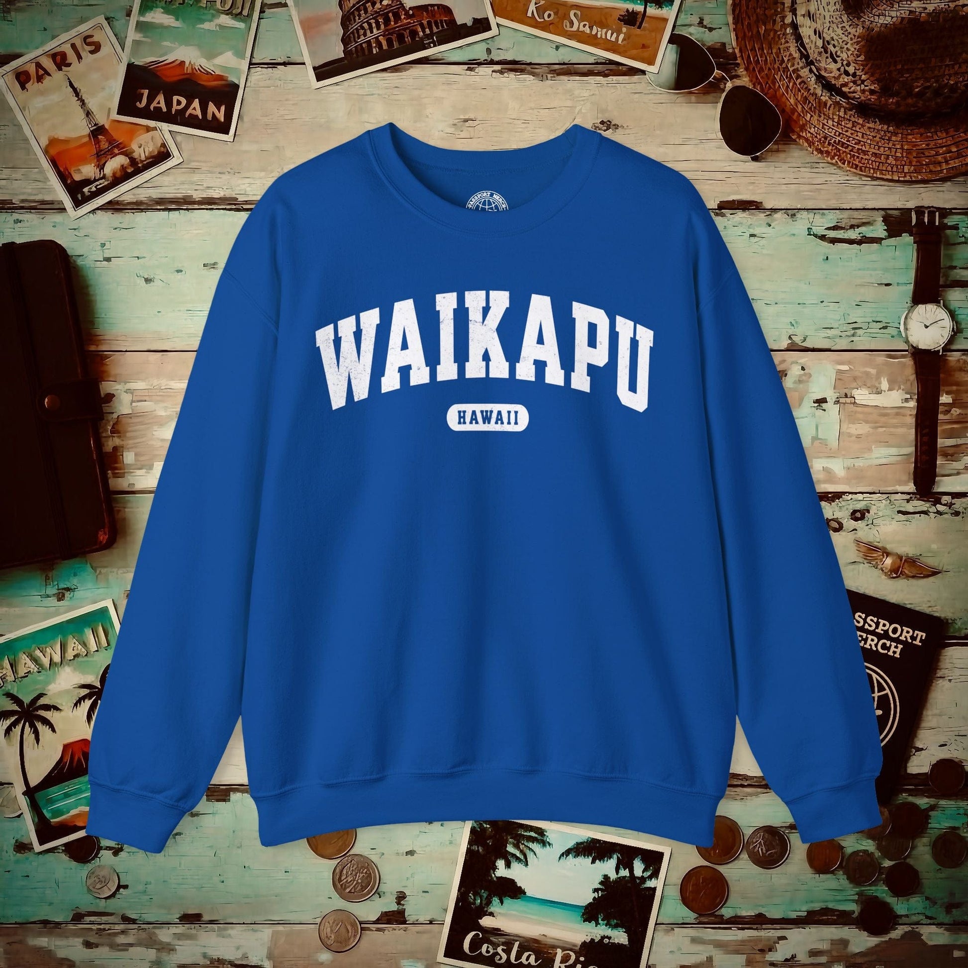 Classic Athletic, Waikapu, Hawaii (Fan Service) Crewneck Royal / S