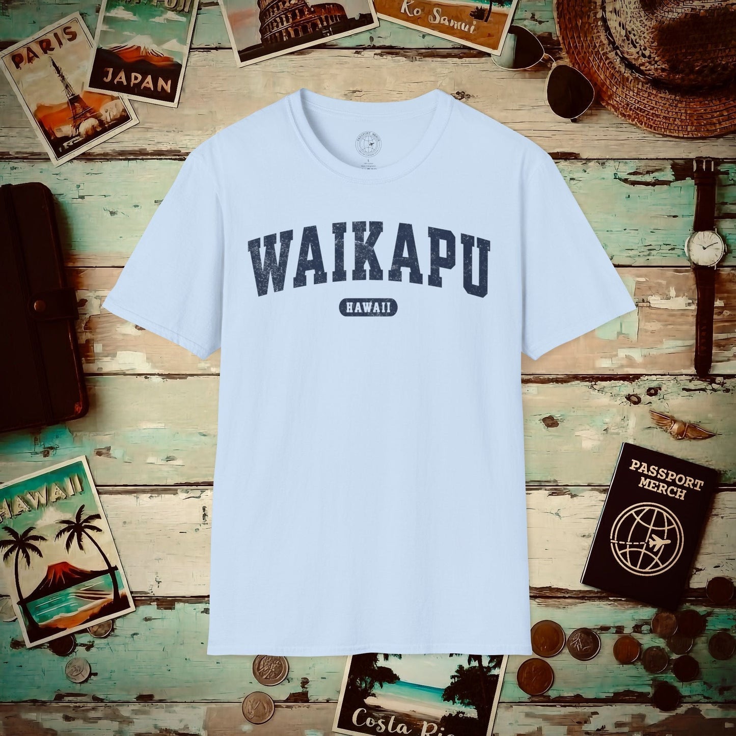 Classic Athletic, Waikapu, Hawaii (Fan Service) T-Shirt Light Blue / S