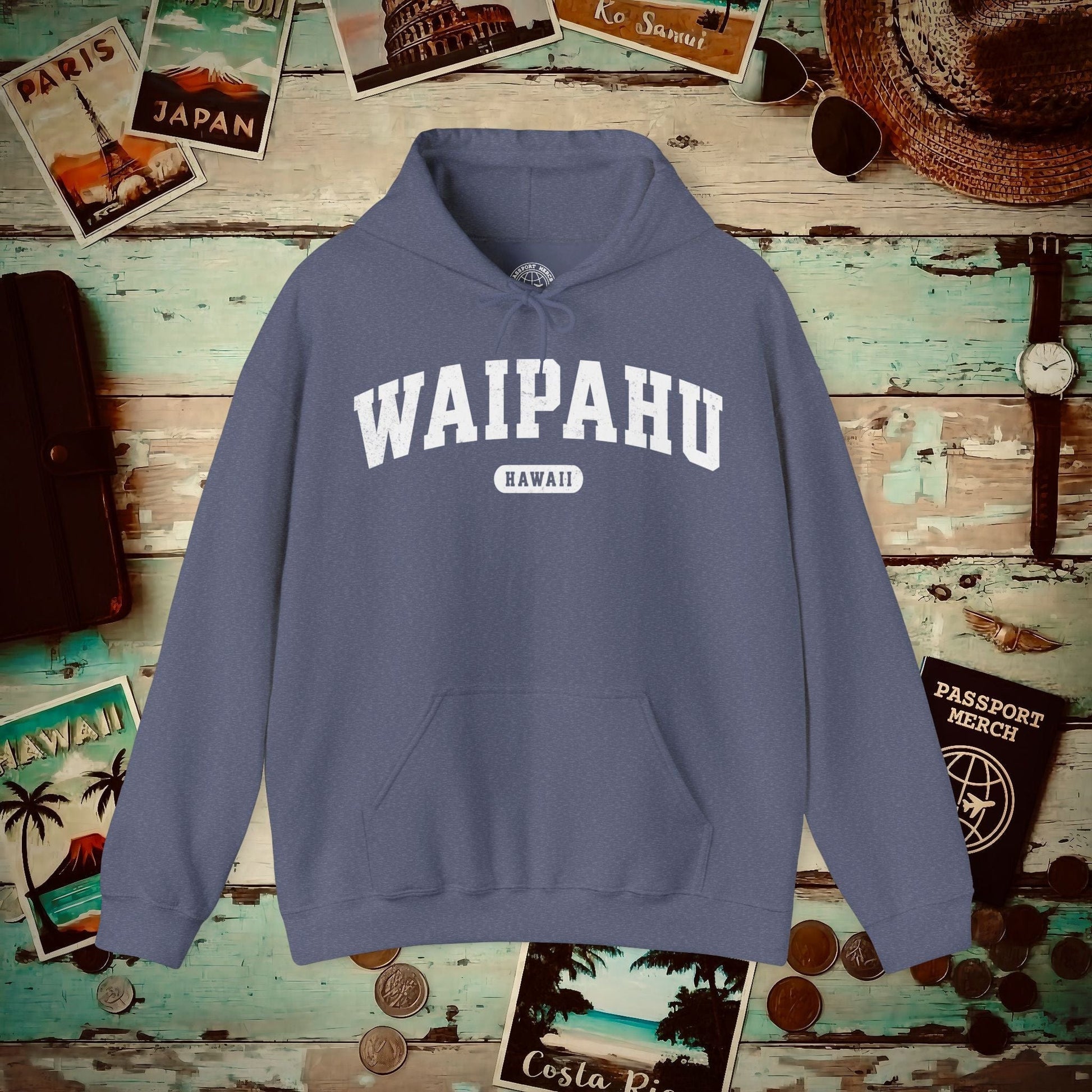 Classic Athletic, Waipahu, Hawaii (Fan Service) Hoodie Heather Navy / S