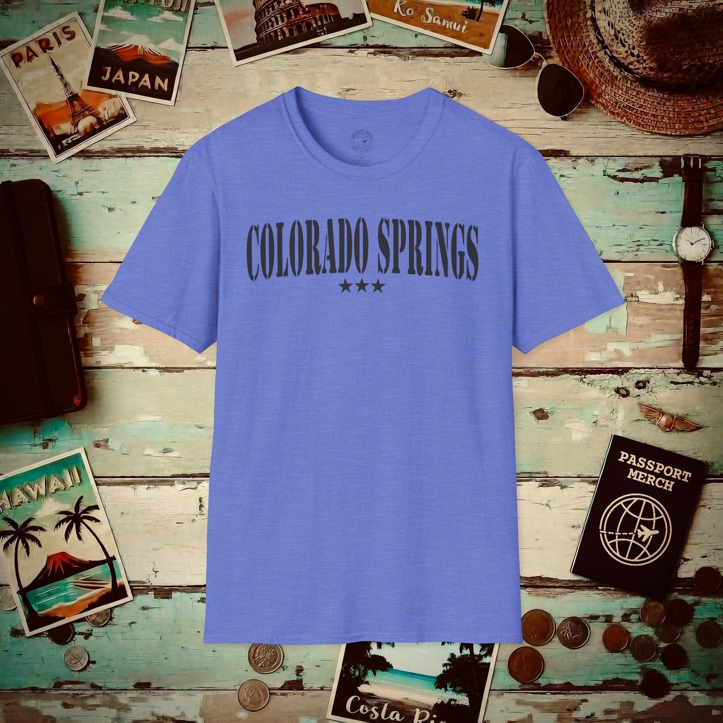Classic Military, Colorado Springs, Colorado T-Shirt Heather Royal / S