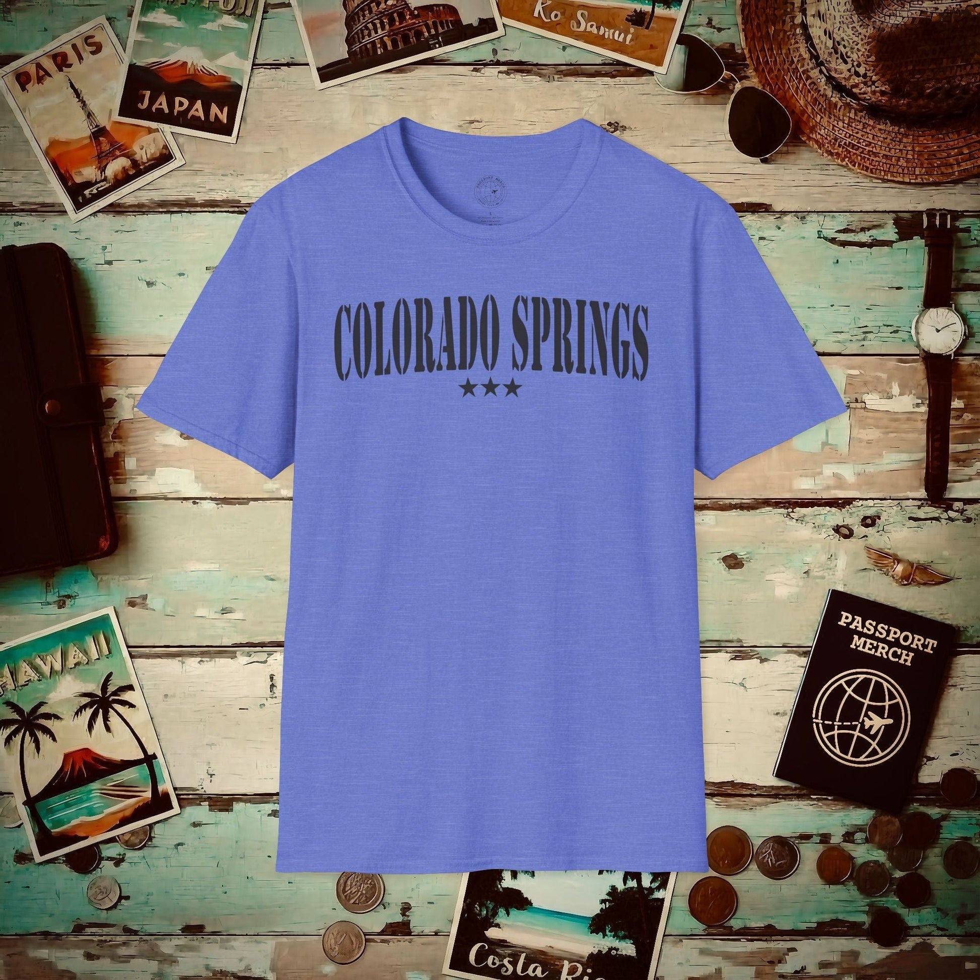 Classic Military, Colorado Springs, Colorado T-Shirt Heather Royal / S
