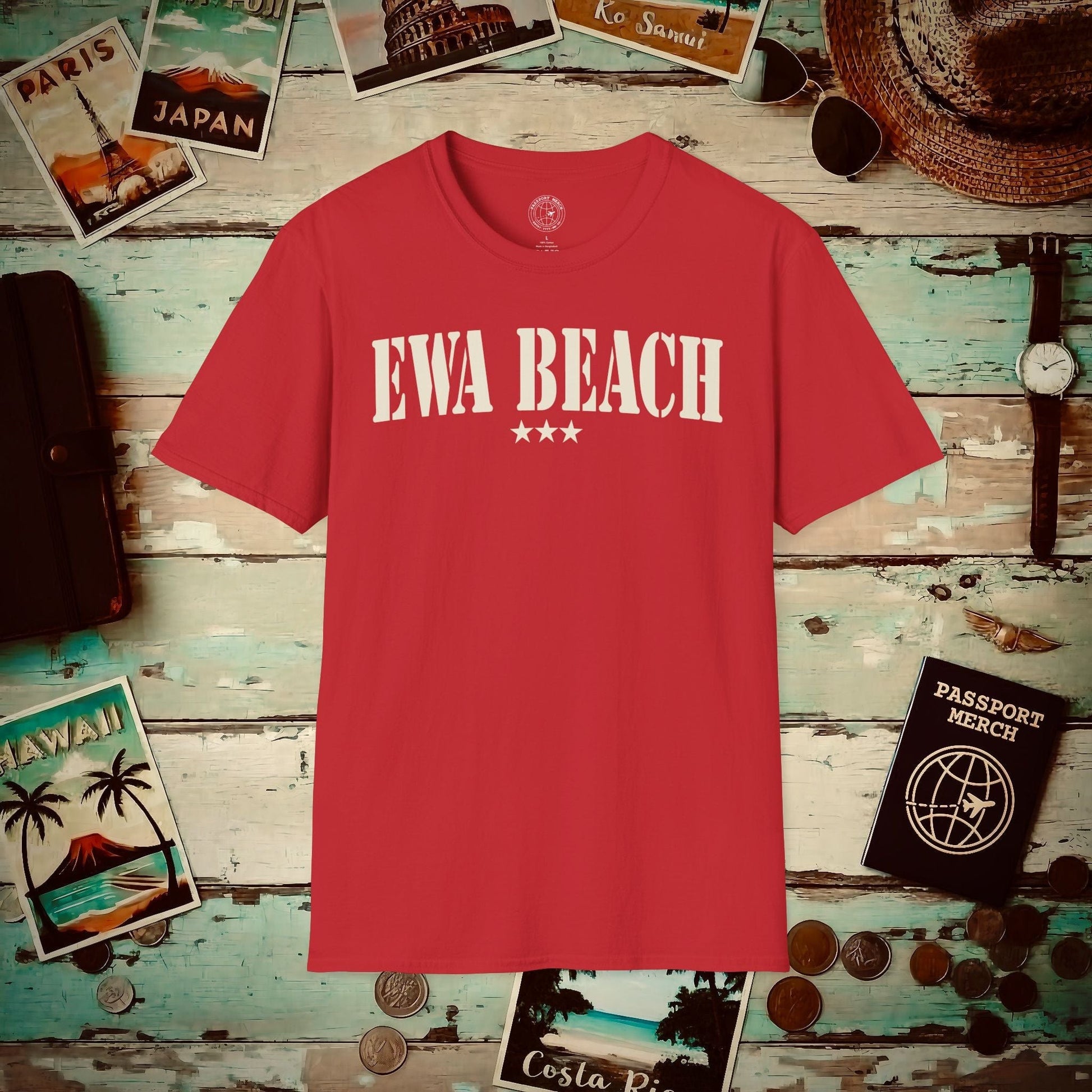 Classic Military, Ewa Beach, Hawaii T-Shirt Red / S