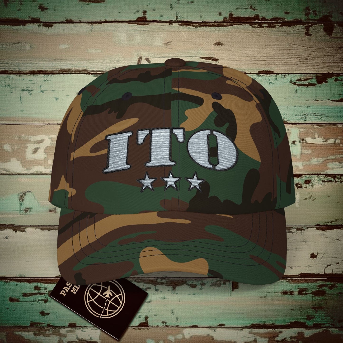 Classic Military, Hilo Hawaii Airport Code (ITO) Embroidered Hat Green Camo / One size