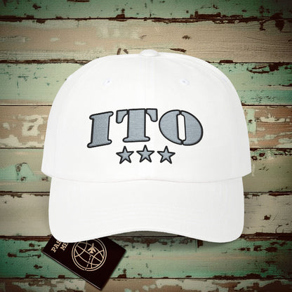 Classic Military, Hilo Hawaii Airport Code (ITO) Embroidered Hat White / One size