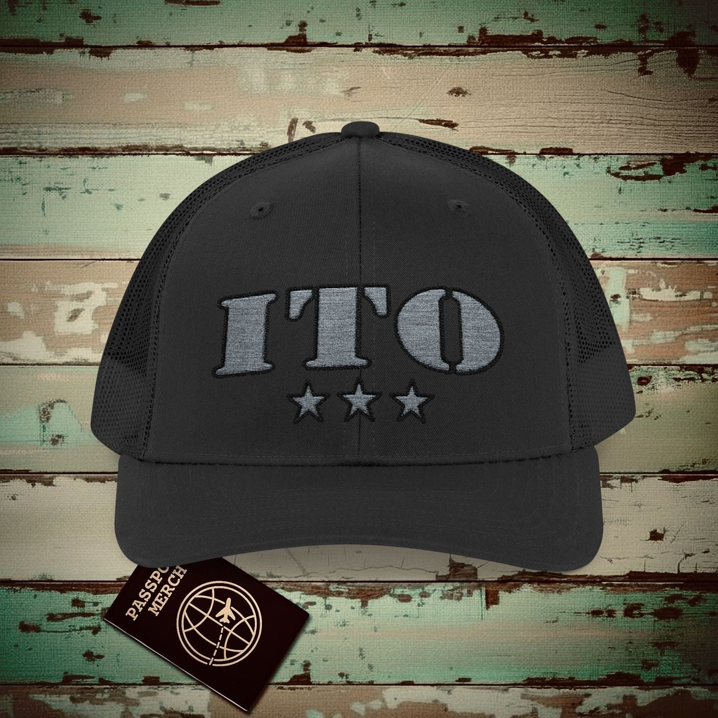 Classic Military, Hilo Hawaii Airport Code (ITO) Embroidered Trucker Hat Black / One size