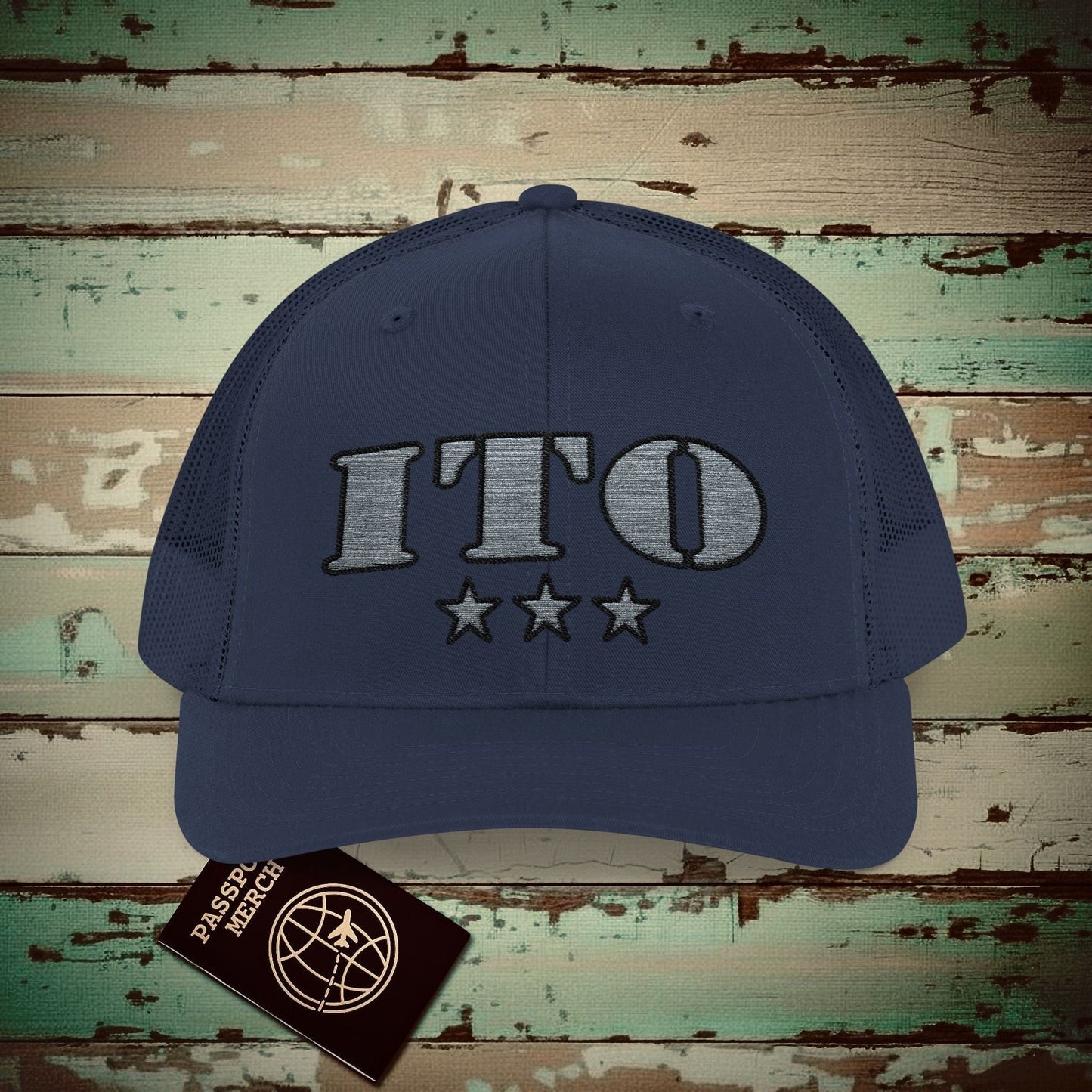 Classic Military, Hilo Hawaii Airport Code (ITO) Embroidered Trucker Hat Navy / One size
