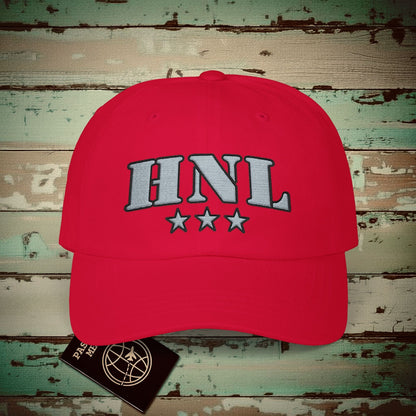 Classic Military, Honolulu Hawaii Airport Code (HNL) Embroidered Hat Cranberry / One size