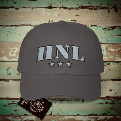 Classic Military, Honolulu Hawaii Airport Code (HNL) Embroidered Hat Dark Grey / One size