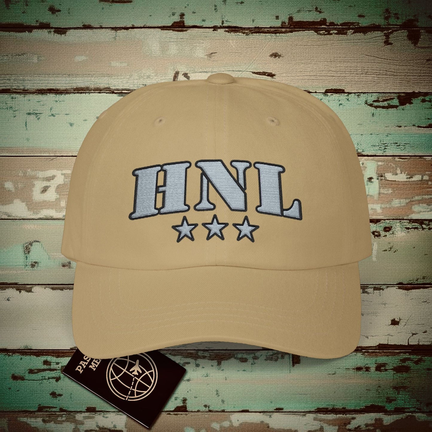 Classic Military, Honolulu Hawaii Airport Code (HNL) Embroidered Hat Khaki / One size