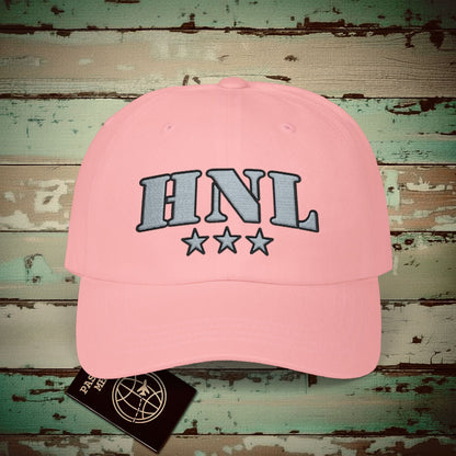 Classic Military, Honolulu Hawaii Airport Code (HNL) Embroidered Hat Pink / One size