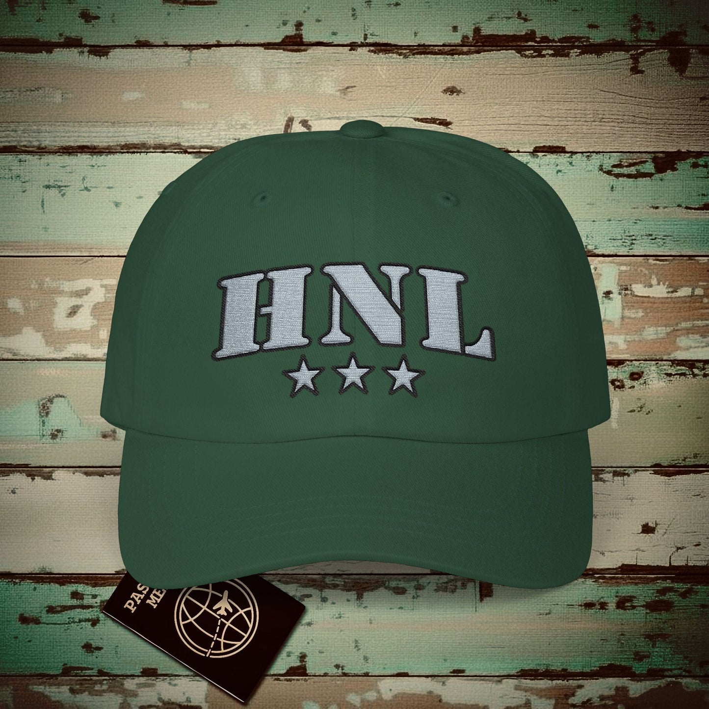Classic Military, Honolulu Hawaii Airport Code (HNL) Embroidered Hat Spruce / One size
