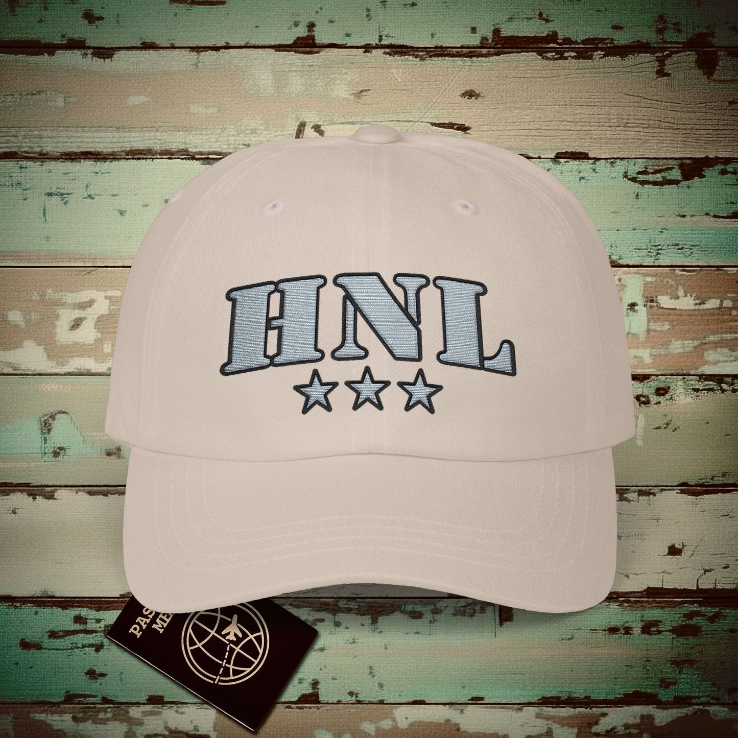 Classic Military, Honolulu Hawaii Airport Code (HNL) Embroidered Hat Stone / One size