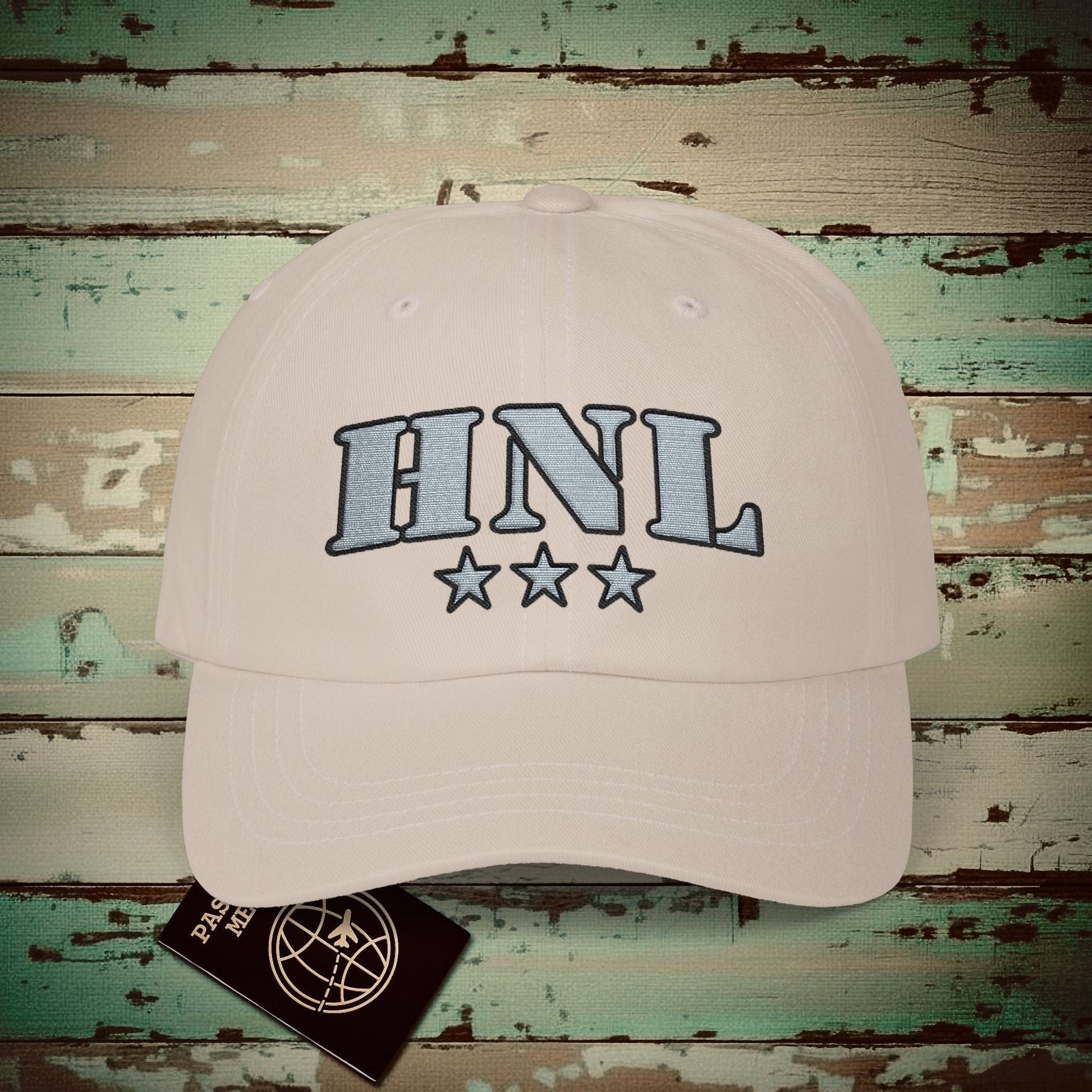 Classic Military, Honolulu Hawaii Airport Code (HNL) Embroidered Hat Stone / One size