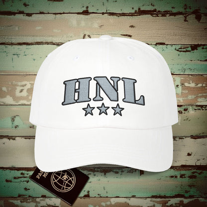 Classic Military, Honolulu Hawaii Airport Code (HNL) Embroidered Hat White / One size