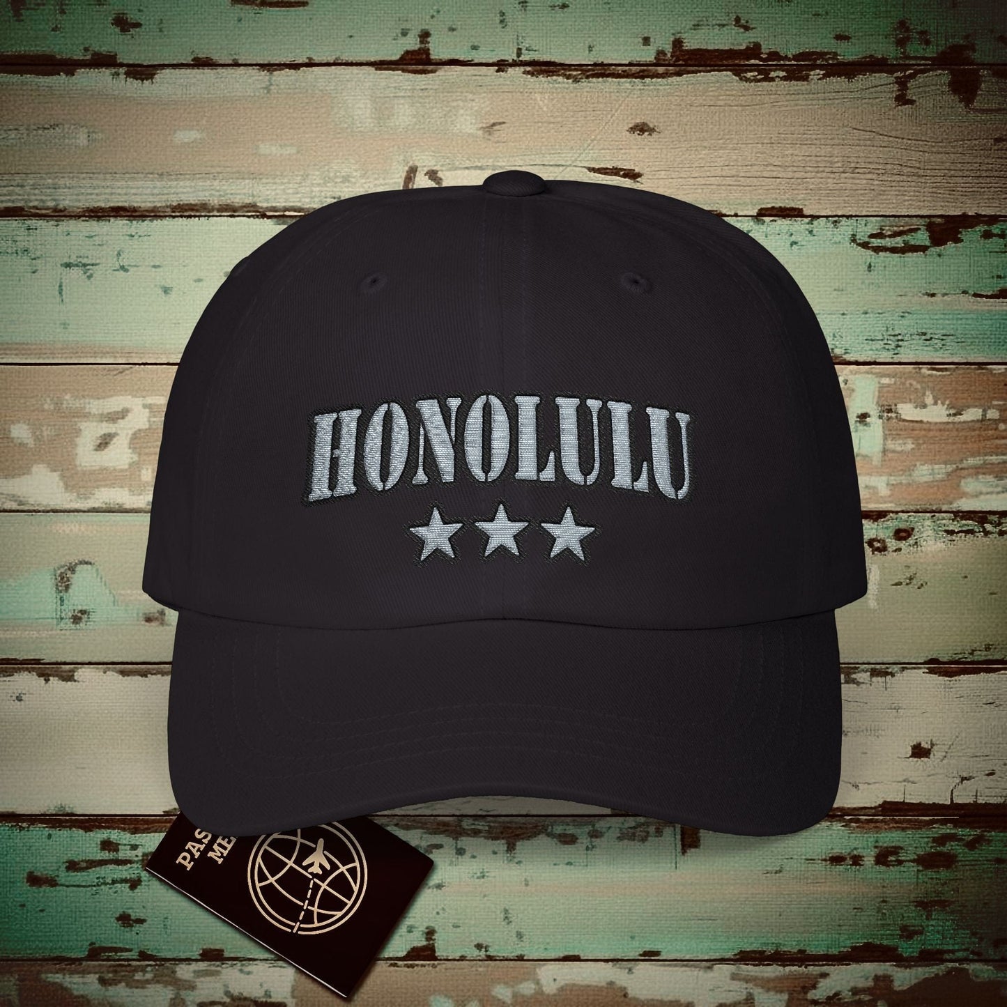 Classic Military, Honolulu, Hawaii Embroidered Hat Black / One size