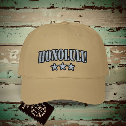 Classic Military, Honolulu, Hawaii Embroidered Hat Khaki / One size