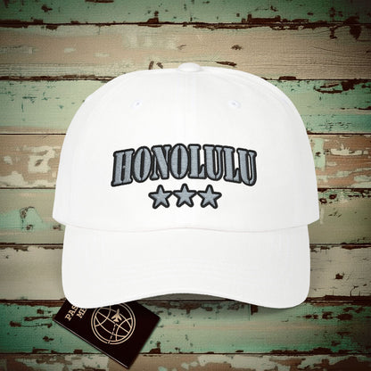 Classic Military, Honolulu, Hawaii Embroidered Hat White / One size