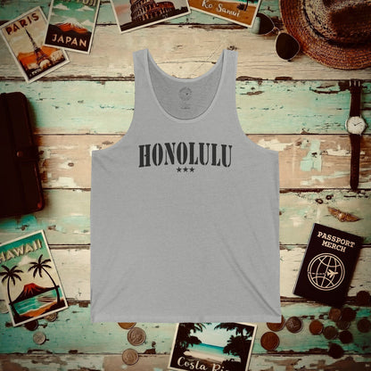 Classic Military, Honolulu, Hawaii Tank Top Athletic Heather / XS