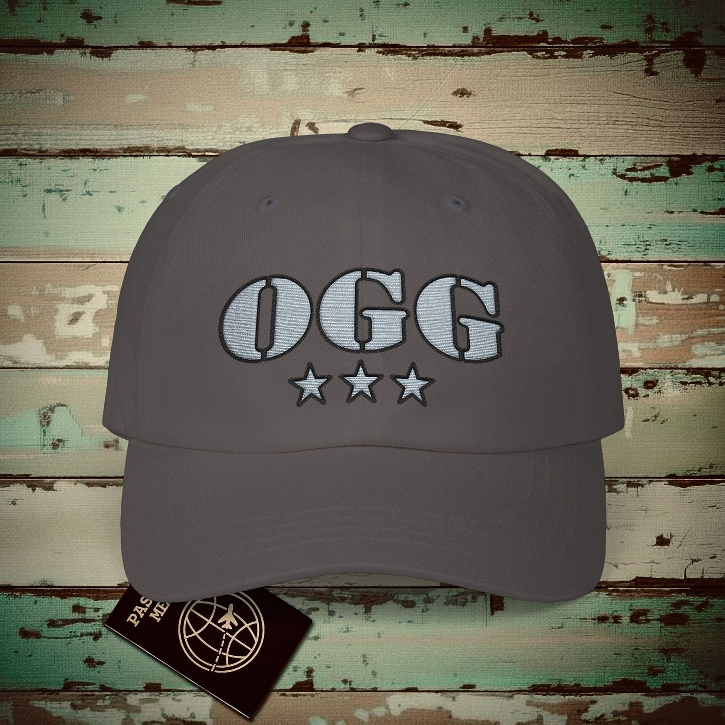 Classic Military, Kahului Hawaii Airport Code (OGG) Embroidered Hat Dark Grey / One size