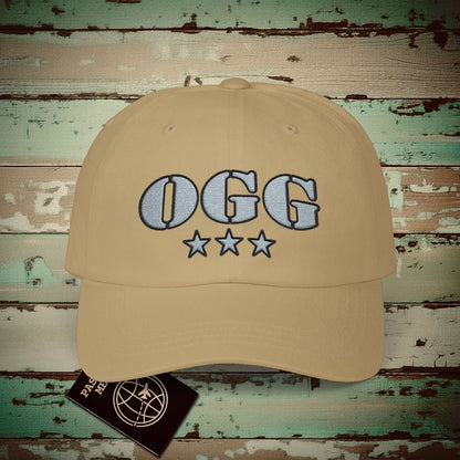 Classic Military, Kahului Hawaii Airport Code (OGG) Embroidered Hat Khaki / One size