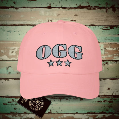 Classic Military, Kahului Hawaii Airport Code (OGG) Embroidered Hat Pink / One size