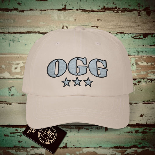 Classic Military, Kahului Hawaii Airport Code (OGG) Embroidered Hat Stone / One size