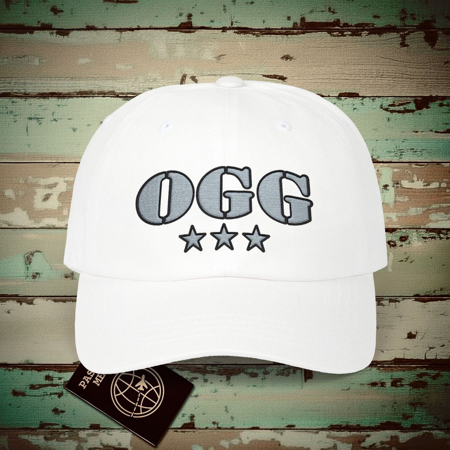 Classic Military, Kahului Hawaii Airport Code (OGG) Embroidered Hat White / One size