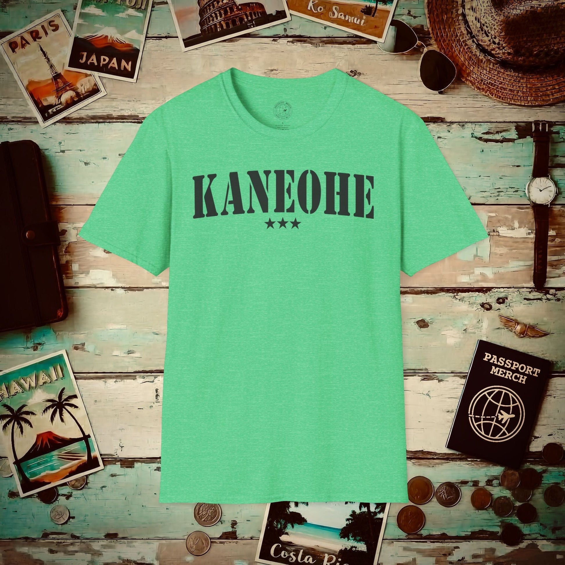 Classic Military, Kaneohe, Hawaii T-Shirt Heather Irish Green / S