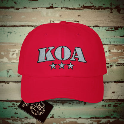 Classic Military, Kona Hawaii Airport Code (KOA) Embroidered Hat Cranberry / One size