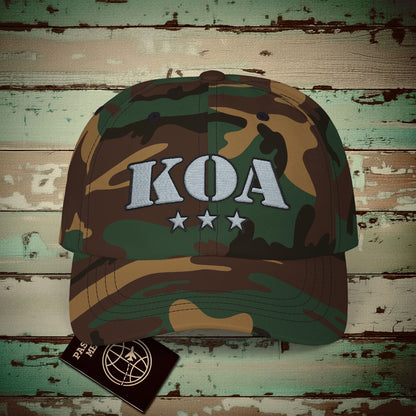 Classic Military, Kona Hawaii Airport Code (KOA) Embroidered Hat Green Camo / One size