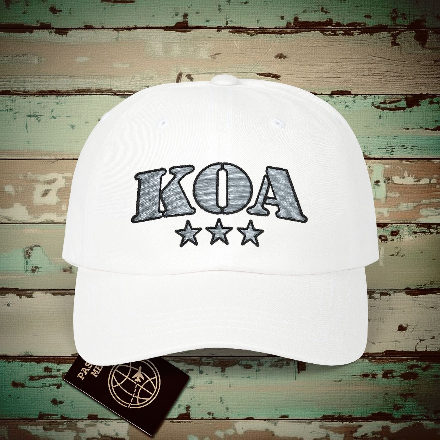 Classic Military, Kona Hawaii Airport Code (KOA) Embroidered Hat White / One size